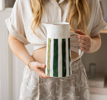 Jug Mykonos Green Stripe - Things I Like Things I Love