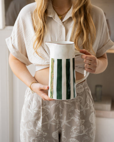 Jug Mykonos Green Stripe - Things I Like Things I Love