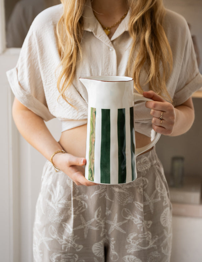 Jug Mykonos Green Stripe - Things I Like Things I Love