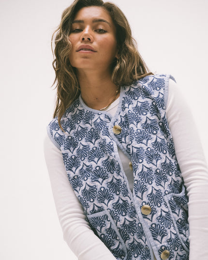 Keil Gilet Blue Print One Size - Things I Like Things I Love