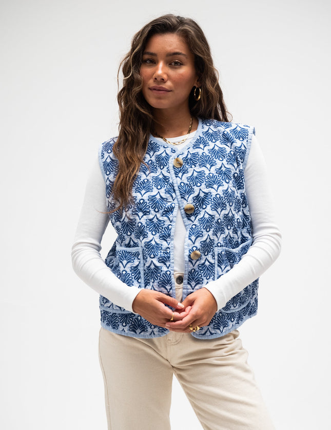 Keil Gilet Blue Print One Size - Things I Like Things I Love