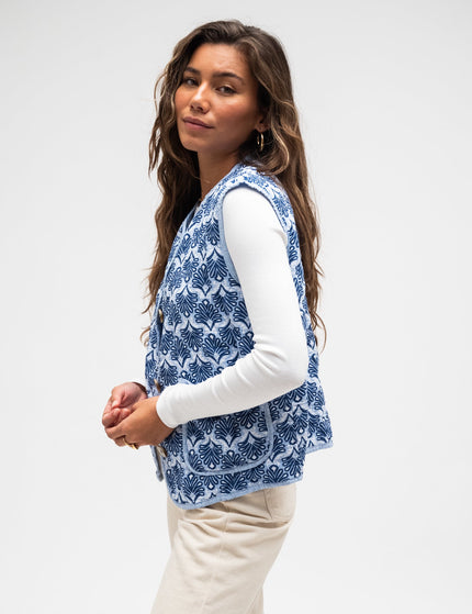 Keil Gilet Blue Print One Size - Things I Like Things I Love