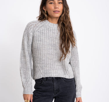 Kelly Chunky Crew Neck Knit Grey Melange - Things I Like Things I Love