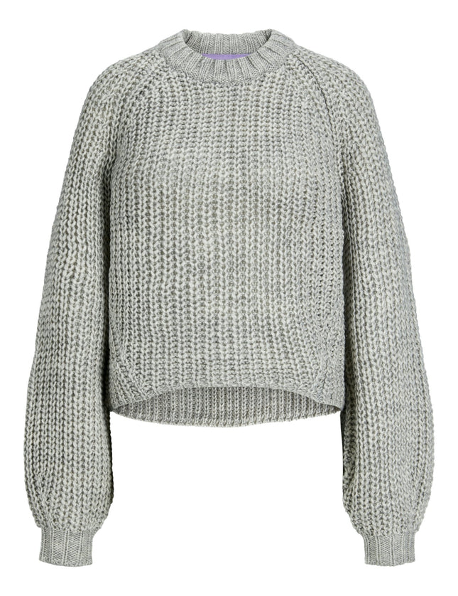 Kelly Chunky Crew Neck Knit Grey Melange - Things I Like Things I Love