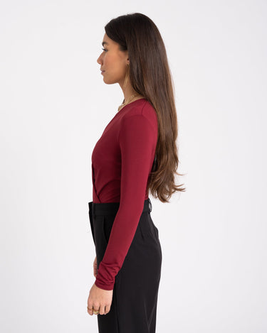 Kim Wrap V - neck Body Bordeaux - Things I Like Things I Love