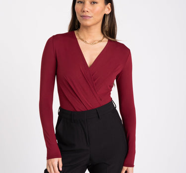 Kim Wrap V - neck Body Bordeaux - Things I Like Things I Love