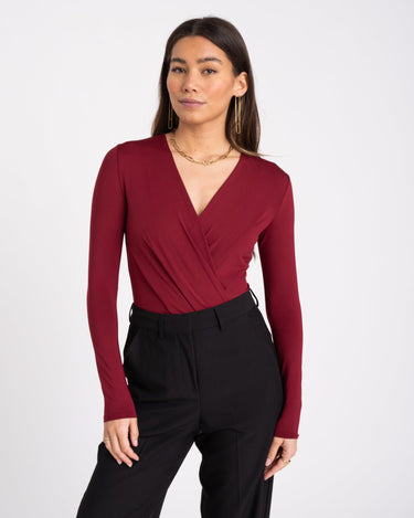 Kim Wrap V - neck Body Bordeaux - Things I Like Things I Love