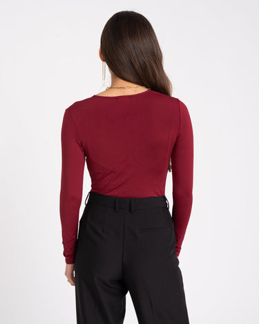 Kim Wrap V - neck Body Bordeaux - Things I Like Things I Love