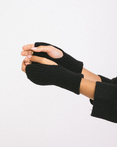 Knitted Fingerless Gloves Black - Things I Like Things I Love