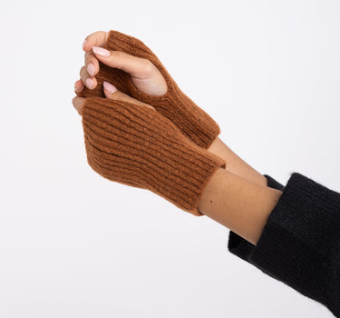 Knitted Fingerless Gloves Rust - Things I Like Things I Love