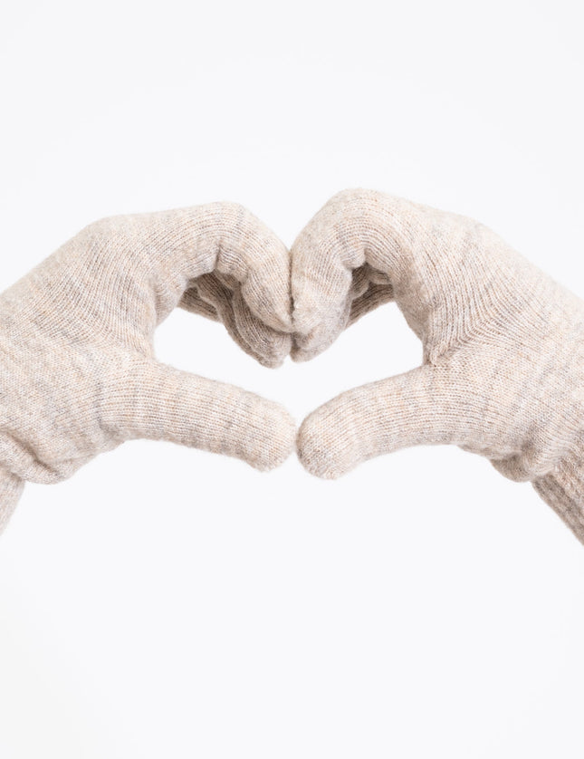 Knitted Gloves Mira Camel Melange - Things I Like Things I Love