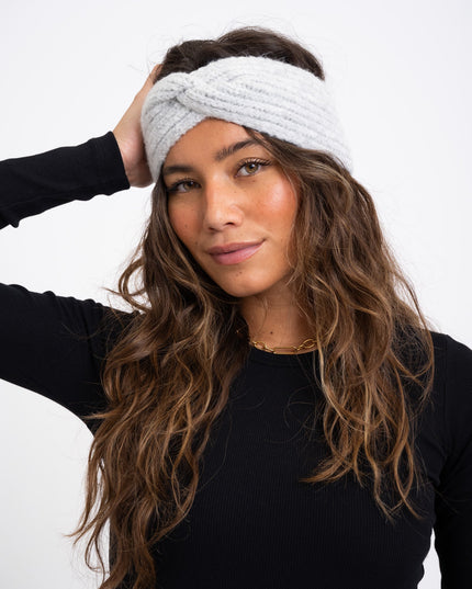 Knitted Headband Light Grey Melange - Things I Like Things I Love