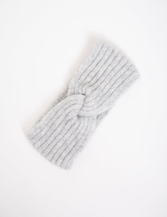 Knitted Headband Light Grey Melange - Things I Like Things I Love