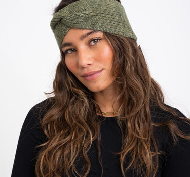 Knitted Headband Light Khaki Melange - Things I Like Things I Love