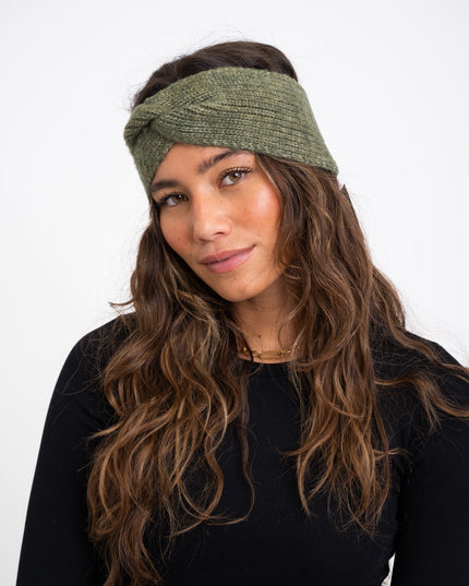 Knitted Headband Light Khaki Melange - Things I Like Things I Love