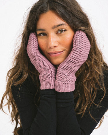 Knitted Mittens Bibi Antique Pink - Things I Like Things I Love