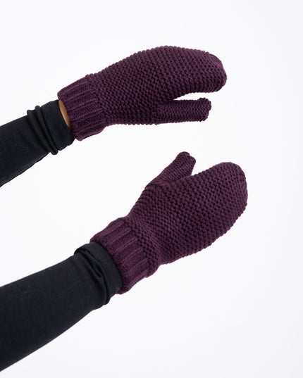 Knitted Mittens Bibi Burgundy - Things I Like Things I Love