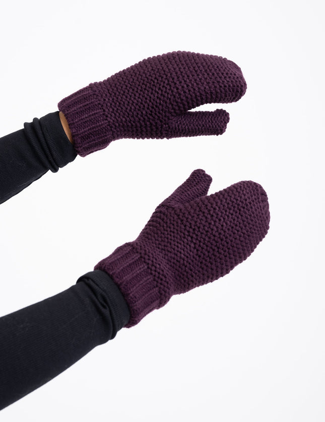 Knitted Mittens Bibi Burgundy - Things I Like Things I Love