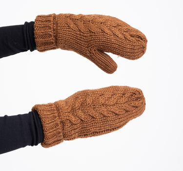 Knitted Mittens Elsy Mid Brown - Things I Like Things I Love