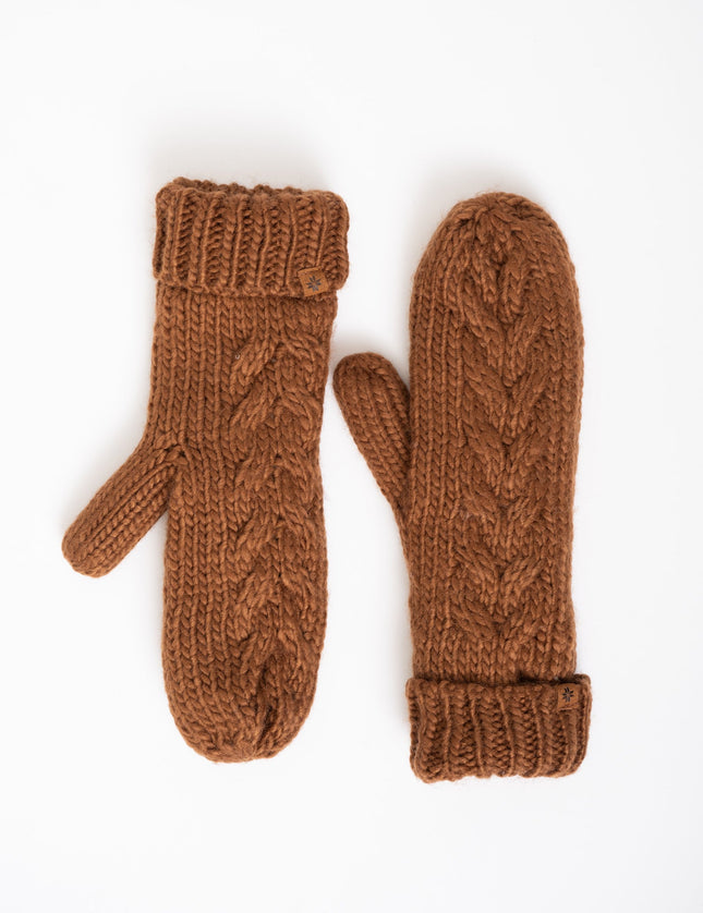 Knitted Mittens Elsy Mid Brown - Things I Like Things I Love