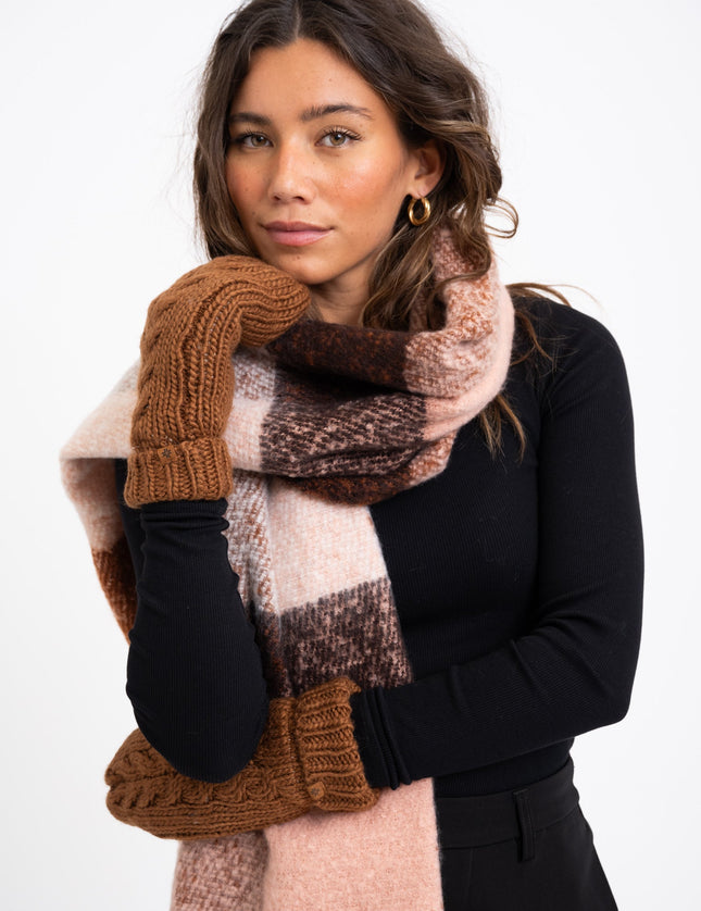 Knitted Scarf Olivia Mid Brown - Things I Like Things I Love