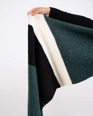 Knitted Scarf Stripe Dark Green - Things I Like Things I Love