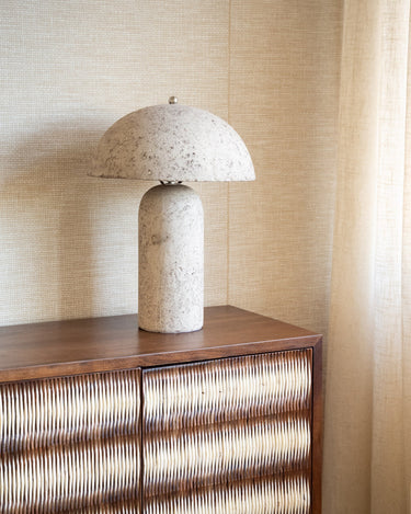 Large Table Lamp Astley Paper Mache Stone Grey - Things I Like Things I Love