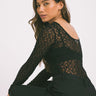 Leah Lace Deep Back Top Black - Things I Like Things I Love