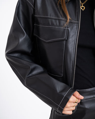 Lila Jacket Black Contrast - Things I Like Things I Love