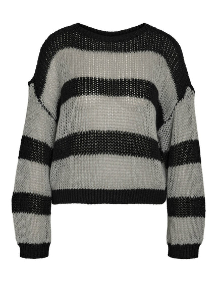 Lola Neck Knit Black Ghost Grey - Things I Like Things I Love