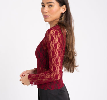 Lucy Lace top Bordeaux - Things I Like Things I Love