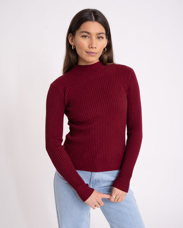 Lucy Longsleeve Knit Bordeaux - Things I Like Things I Love