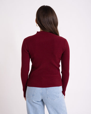 Lucy Longsleeve Knit Bordeaux - Things I Like Things I Love