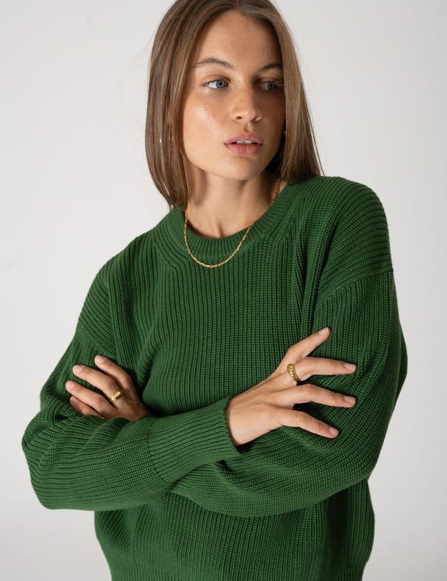 Mila Twist Crew Neck Knit Formal Garden - Things I Like Things I Love