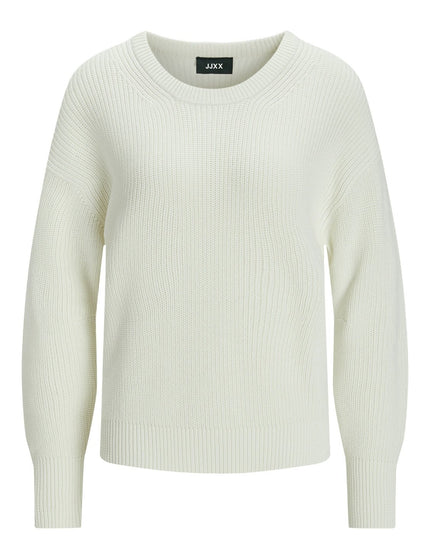 Mila Twist Crew Neck Knit Snow White - Things I Like Things I Love