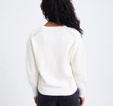 Mila Twist Crew Neck Knit Snow White - Things I Like Things I Love