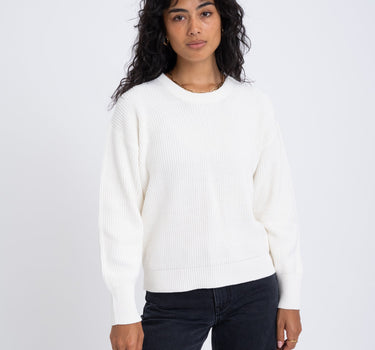 Mila Twist Crew Neck Knit Snow White - Things I Like Things I Love