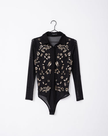 Minja Body Blouse Glitter Black Gold - Things I Like Things I Love