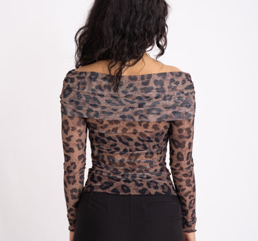 Minna Mesh Off Shoulder Top Tiger Eye - Things I Like Things I Love