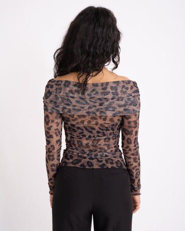 Minna Mesh Off Shoulder Top Tiger Eye - Things I Like Things I Love