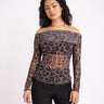 Minna Mesh Off Shoulder Top Tiger Eye - Things I Like Things I Love