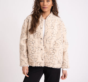 Mirte Jacket Flower Cream Light Blue One Size - Things I Like Things I Love