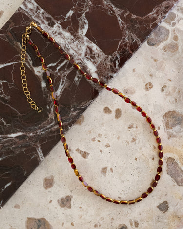 Necklace Charlie Bead Bordeaux Red - Things I Like Things I Love