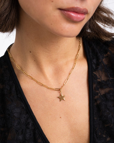 Necklace Charm Shiny Star Gold - Things I Like Things I Love