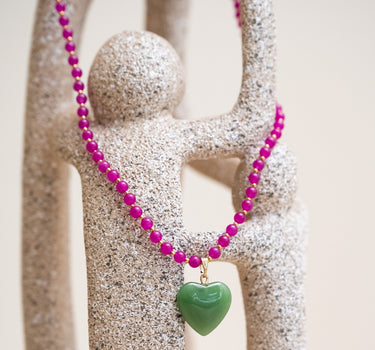 Necklace Hot Pink Heart - Things I Like Things I Love