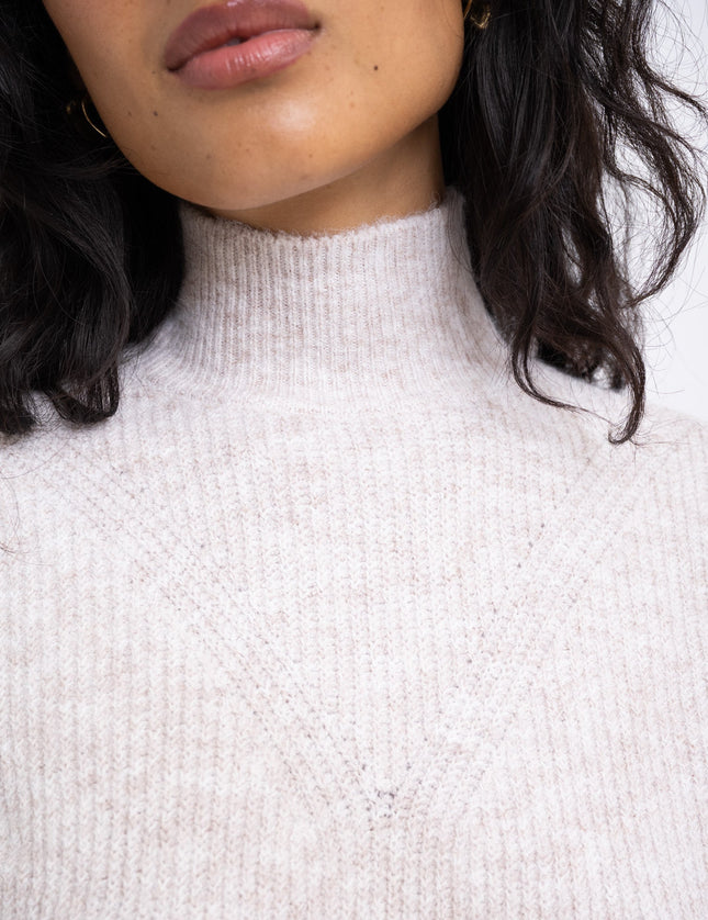 Nella High Neck Crop Knit Eggnog - Things I Like Things I Love