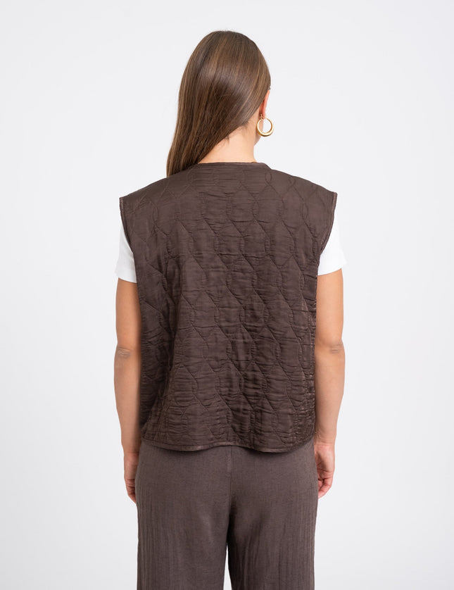 Nienke Gilet Brown Quilted - Things I Like Things I Love