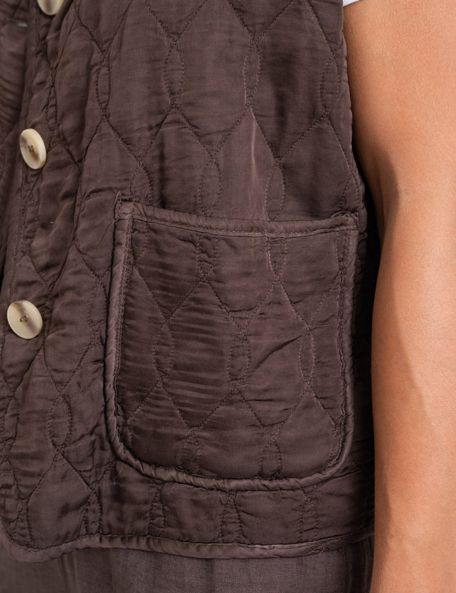 Nienke Gilet Brown Quilted - Things I Like Things I Love