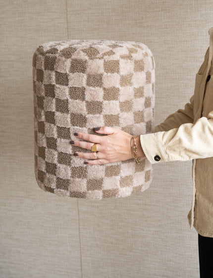 Pouf Checker Beige/Brown - Things I Like Things I Love