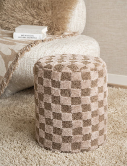 Pouf Checker Beige/Brown - Things I Like Things I Love